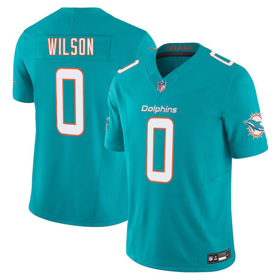 Miami Dolphins #0 Zach Wilson Aqua Limited Stitched Jersey