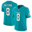 Miami Dolphins #8 Alexander Mattison Aqua Limited Stitched Jersey
