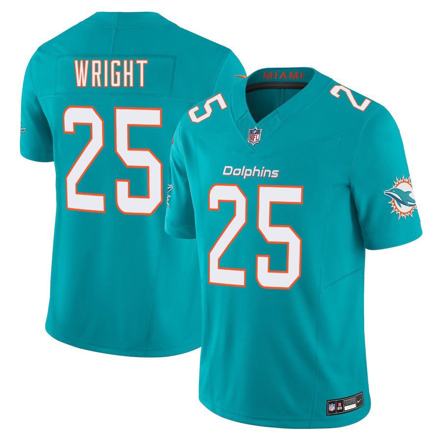 Miami Dolphins #25 Jaylen Wright Aqua Limited Stitched Jersey