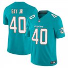 Miami Dolphins #40 Willie Gay Jr Aqua Limited Stitched Jersey