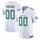 Miami Dolphins #00 Custom Name And Number White Limited Stitched Jersey