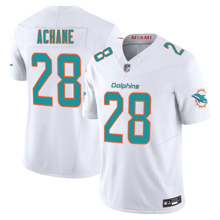 Miami Dolphins #28 De'Von Achane White Limited Stitched Jersey