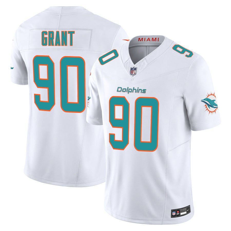 Miami Dolphins #90 Kenneth Grant White Limited Stitched Jersey