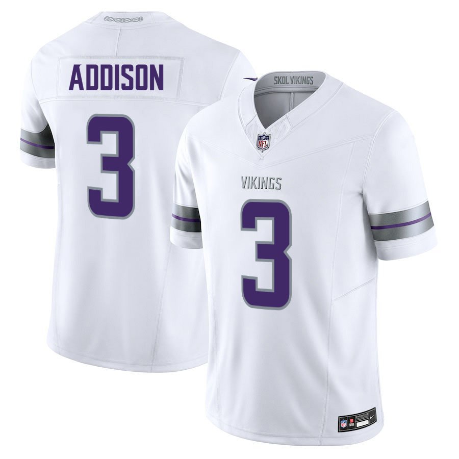 Minnesota Vikings #3 Jordan Addison White Limited Stitched Jersey
