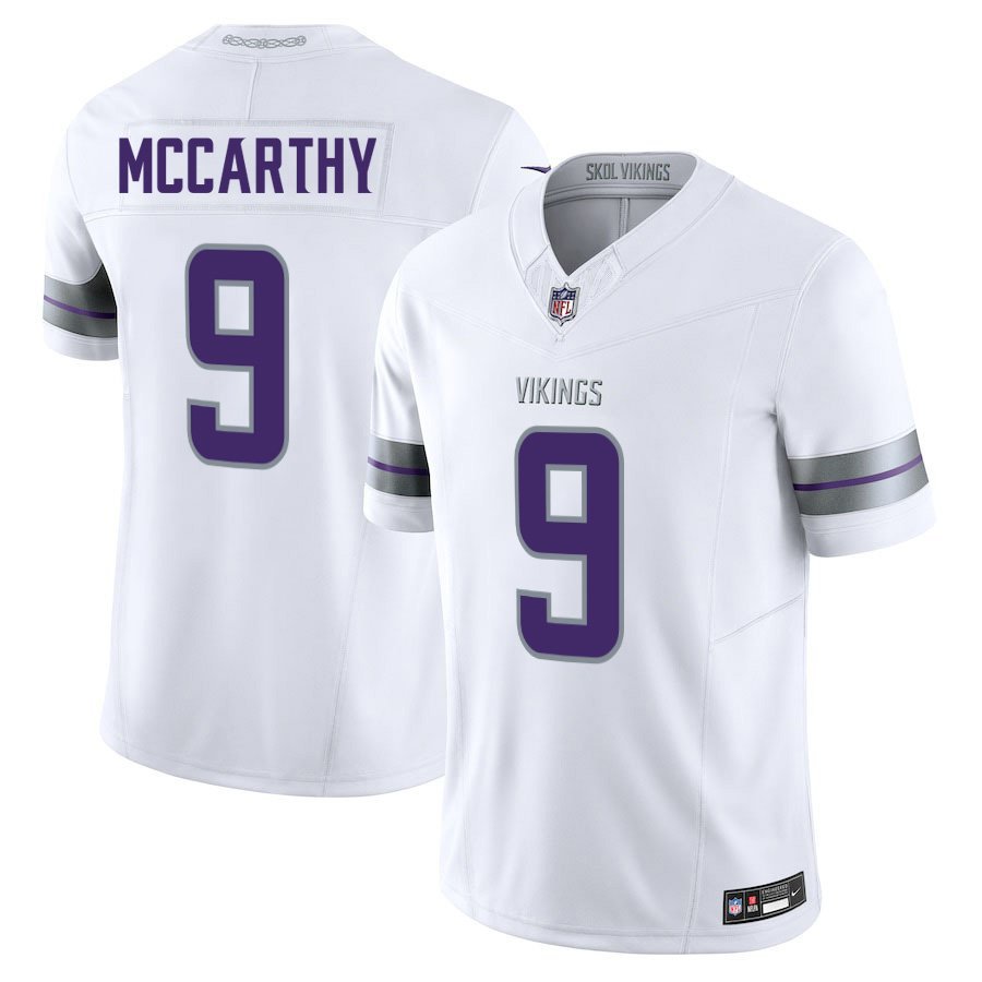 Minnesota Vikings #9 J.J. McCarthy White Limited Stitched Jersey