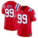 New England Patriots #99 Keion White Red Limited Stitched Jersey