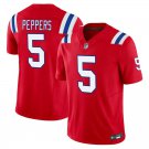 New England Patriots #5 Jabrill Peppers Red Limited Stitched Jersey