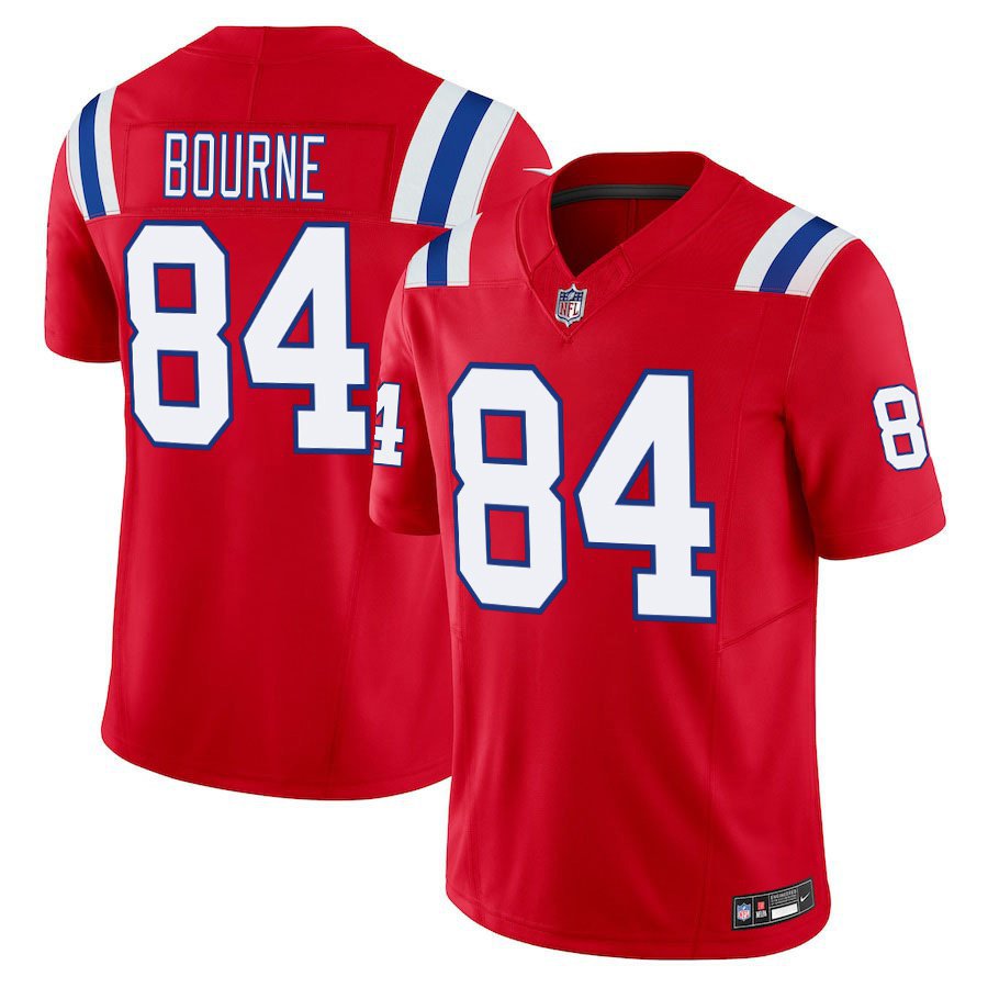 New England Patriots #84 Kendrick Bourne Red Limited Stitched Jersey