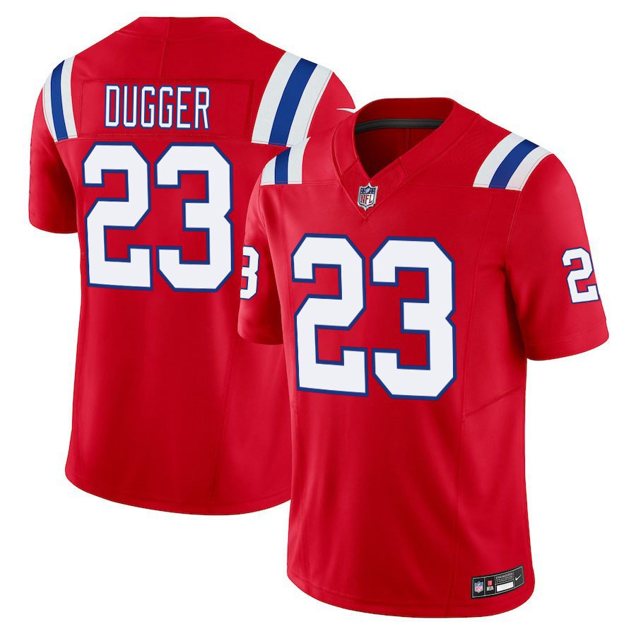 New England Patriots #23 Kyle Dugger Red Limited Stitched Jersey