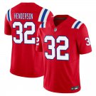 New England Patriots #32 TreVeyon Henderson Red Limited Stitched Jersey