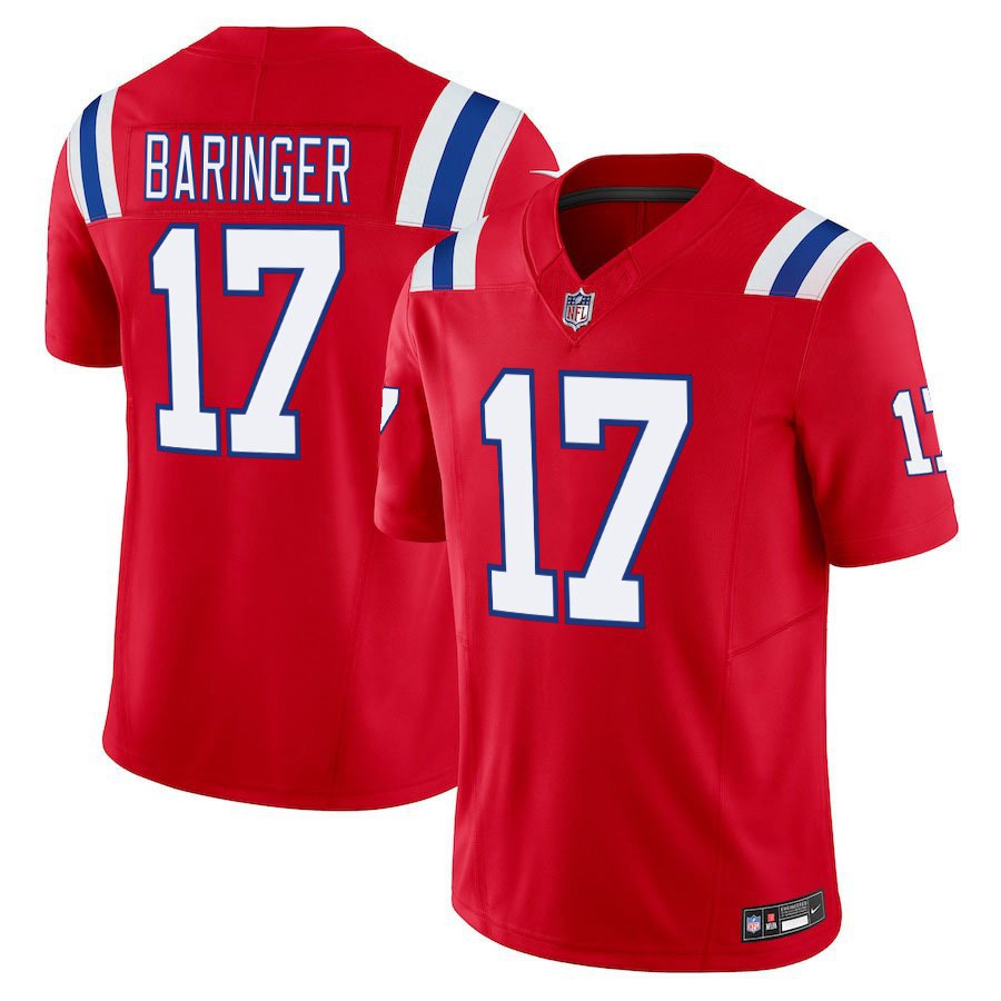 New England Patriots #17 Bryce Baringer Red Limited Stitched Jersey