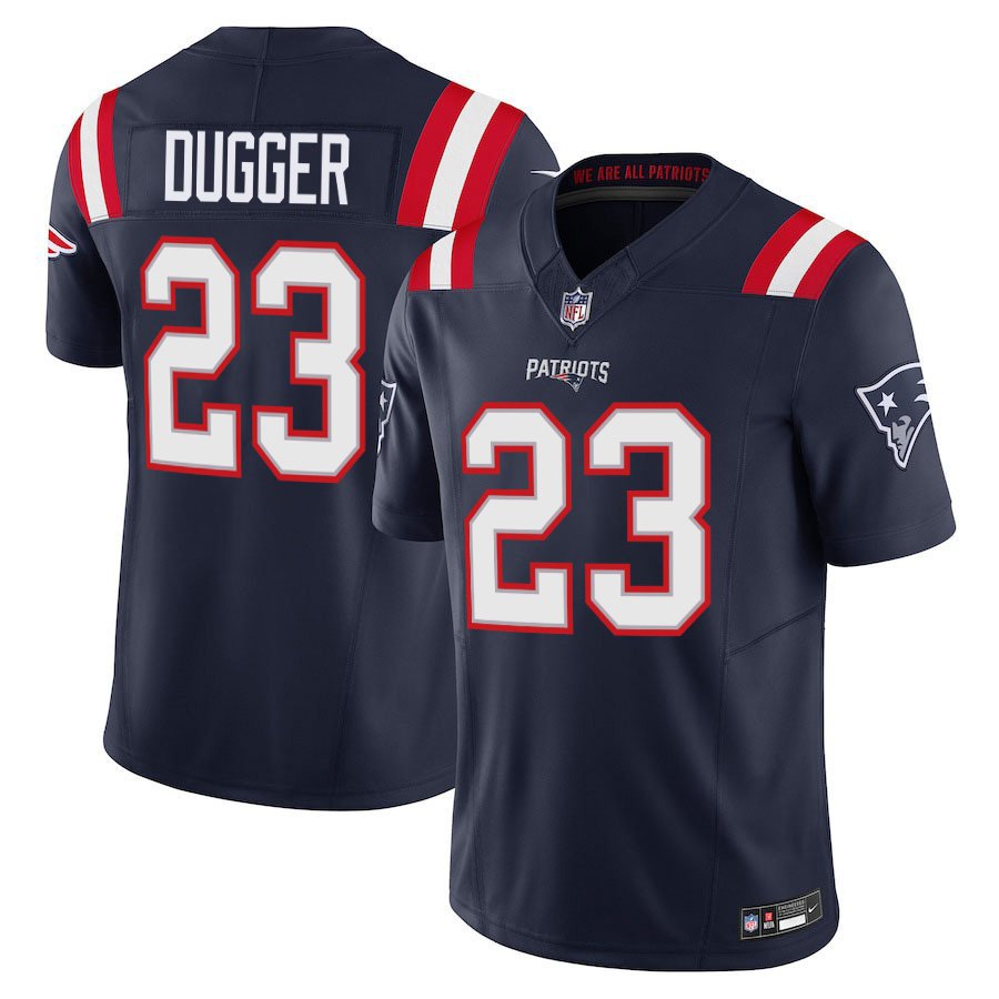 New England Patriots #23 Kyle Dugger Navy Limited Stitched Jersey