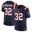 New England Patriots #32 TreVeyon Henderson Navy Limited Stitched Jersey