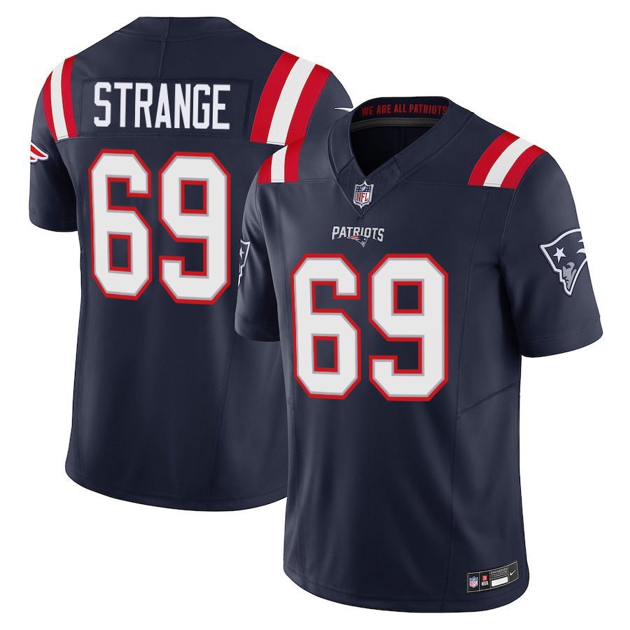 New England Patriots #69 Cole Strange Navy Limited Stitched Jersey