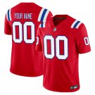 New England Patriots #00 Custom Name And Number Red Limited Stitched Jersey