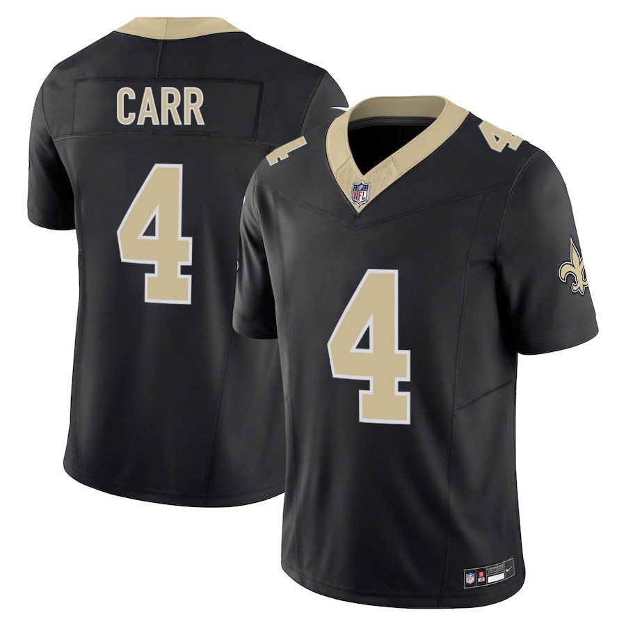 New Orleans Saints #4 Derek Carr Black Limited Stitched Jersey
