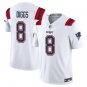 New England Patriots #8 Stefon Diggs White Limited Stitched Jersey