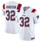 New England Patriots #32 TreVeyon Henderson White Limited Stitched Jersey