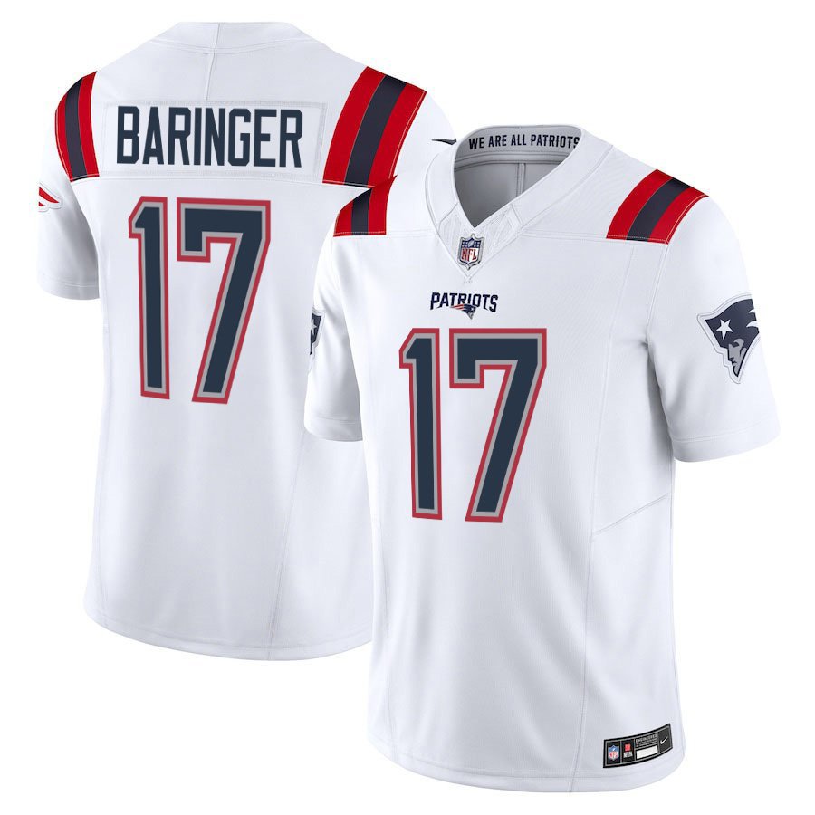 New England Patriots #17 Bryce Baringer White Limited Stitched Jersey