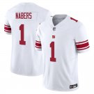 New York Giants #1 Malik Nabers White Limited Stitched Jersey