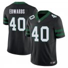 New York Jets #40 Donovan Edwards Black Limited Stitched Jersey