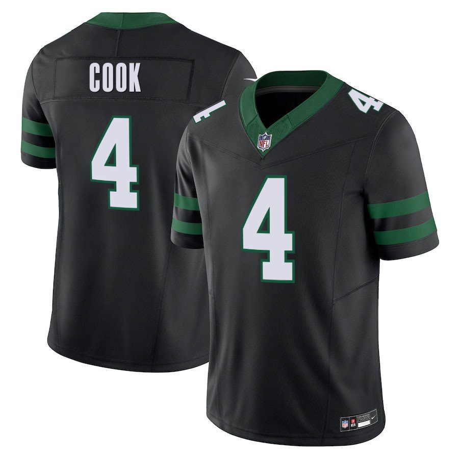 New York Jets #4 Brady Cook Black Limited Stitched Jersey