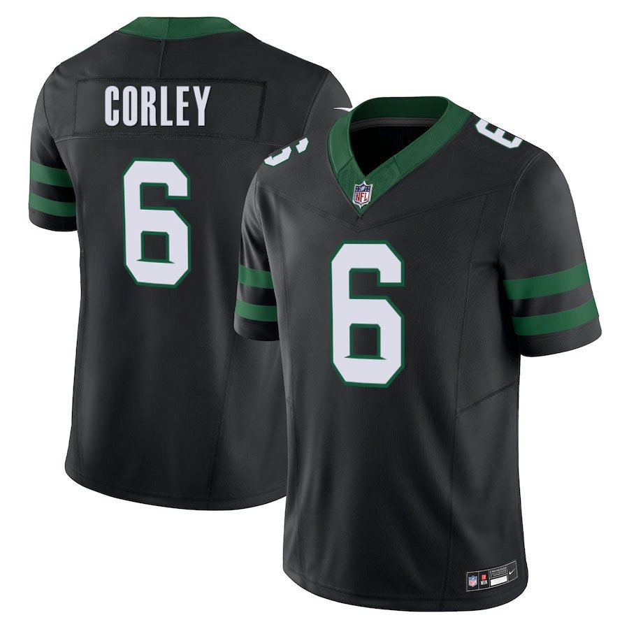 New York Jets #6 Malachi Corley Black Limited Stitched Jersey