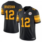 Pittsburgh Steelers #12 Terry Bradshaw Black Yellow Limited Stitched Jersey