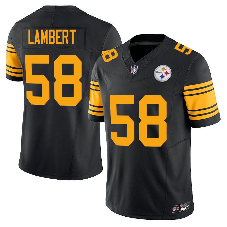 Pittsburgh Steelers #58 Jack Lambert Black Yellow Limited Stitched Jersey