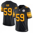 Pittsburgh Steelers #59 Jack Ham Black Yellow Limited Stitched Jersey