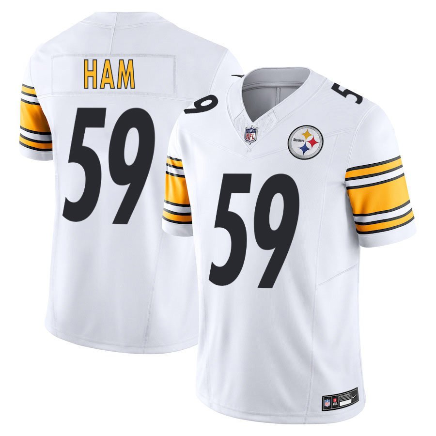 Pittsburgh Steelers #59 Jack Ham White Limited Stitched Jersey
