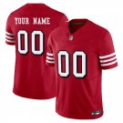 San Francisco 49ers #00 Custom Name And Number Red Throwback Limited Stitched Jersey