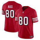 San Francisco 49ers #80 Jerry Rice Red Throwback Limited Stitched Jersey