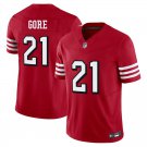 San Francisco 49ers #21 Frank Gore Red Throwback Limited Stitched Jersey