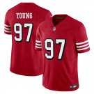 San Francisco 49ers #97 Bryant Young Red Throwback Limited Stitched Jersey