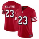 San Francisco 49ers #23 Christian McCaffrey Red Throwback Limited Stitched Jersey