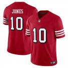San Francisco 49ers #10 Mac Jones Red Throwback Limited Stitched Jersey