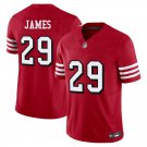 San Francisco 49ers #29 Jordan James Red Throwback Limited Stitched Jersey
