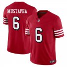 San Francisco 49ers #6 Malik Mustapha Red Throwback Limited Stitched Jersey