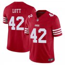 San Francisco 49ers #42 Ronnie Lott Red Limited Stitched Jersey