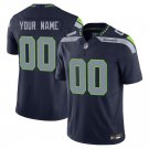 Seattle Seahawks #00 Custom Name And Number Navy Limited Stitched Jersey
