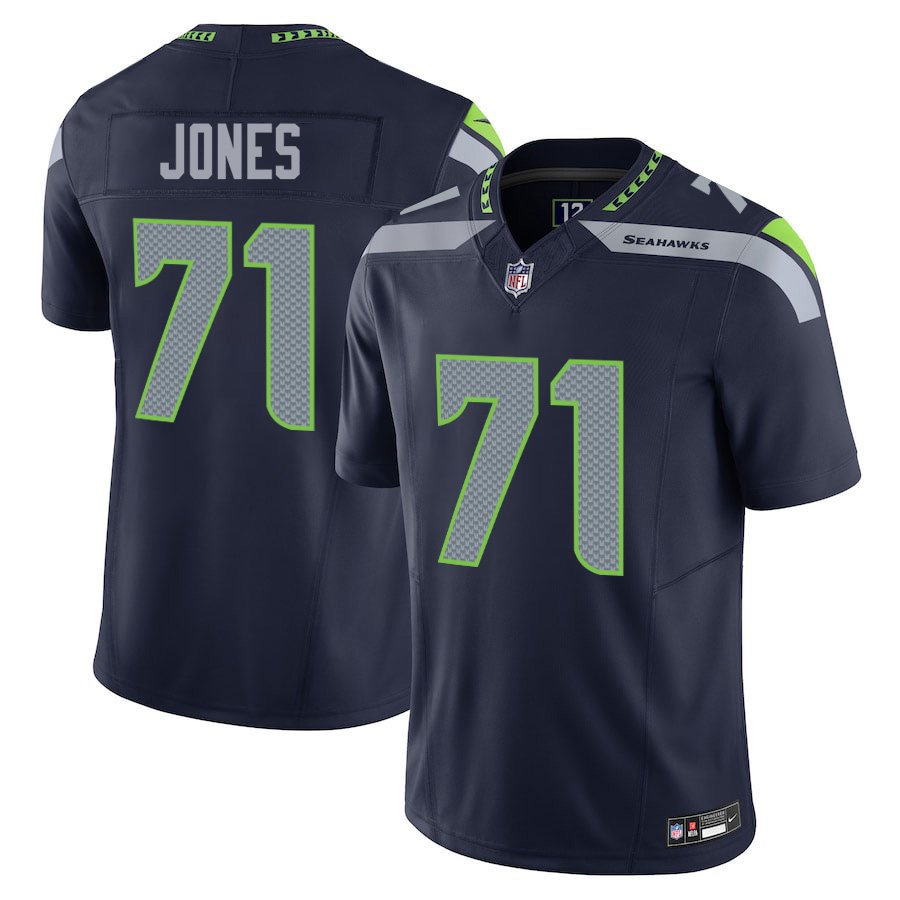 Seattle Seahawks #71 Walter Jones Navy Limited Stitched Jersey