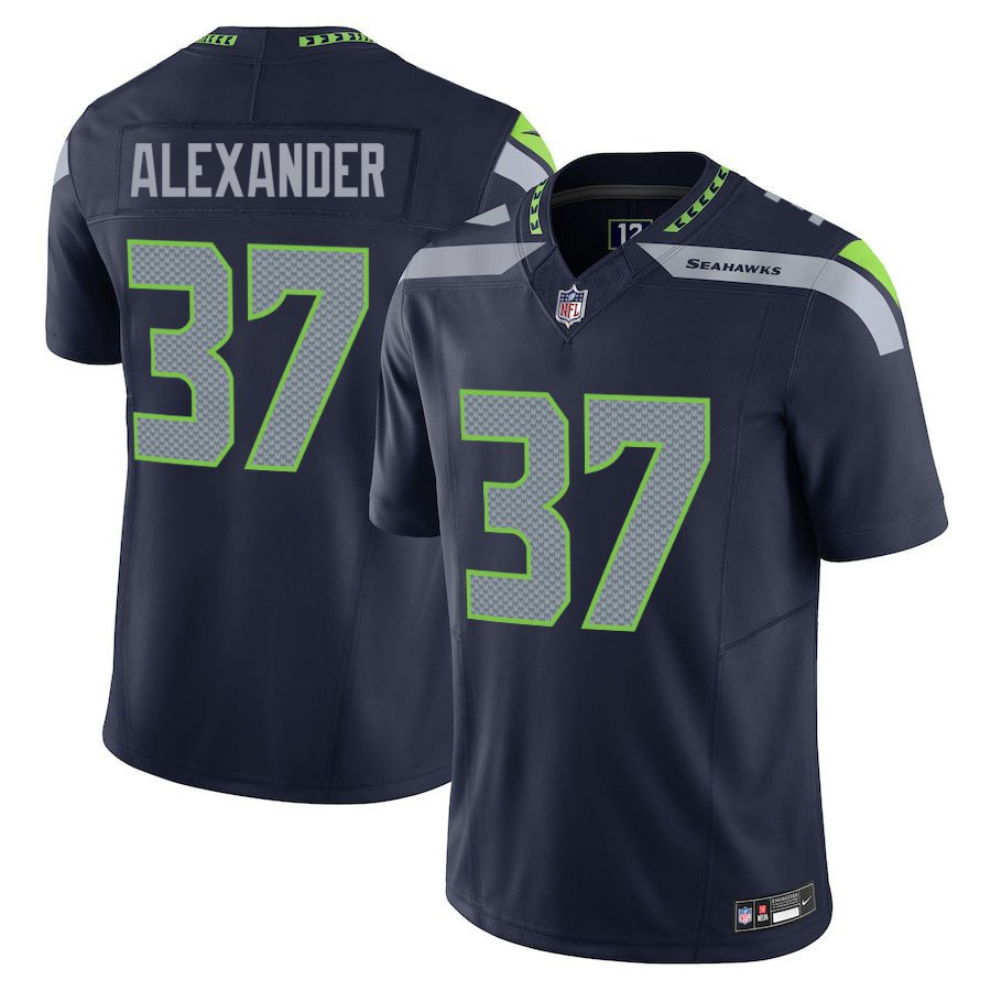 Seattle Seahawks #37 Shaun Alexander Navy Limited Stitched Jersey