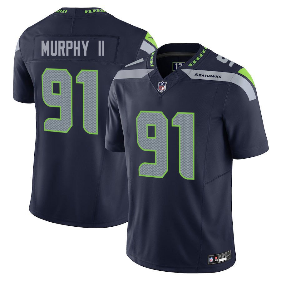 Seattle Seahawks #91 Byron Murphy II Navy Limited Stitched Jersey