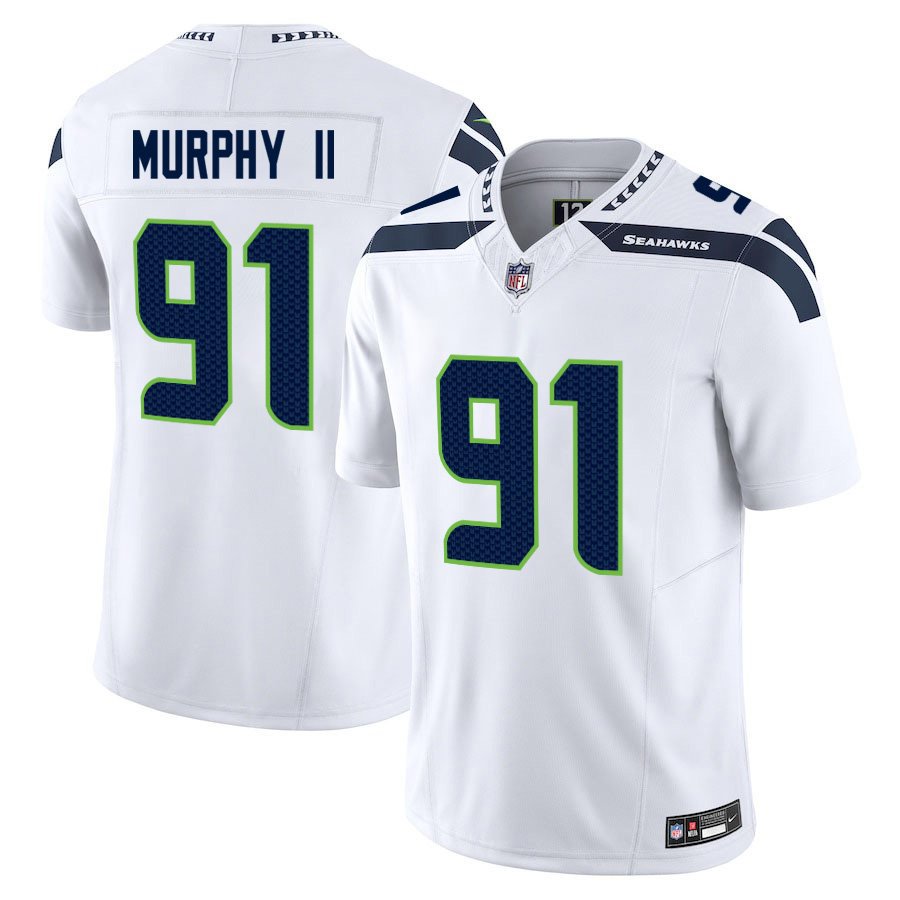 Seattle Seahawks #91 Byron Murphy II White Limited Stitched Jersey