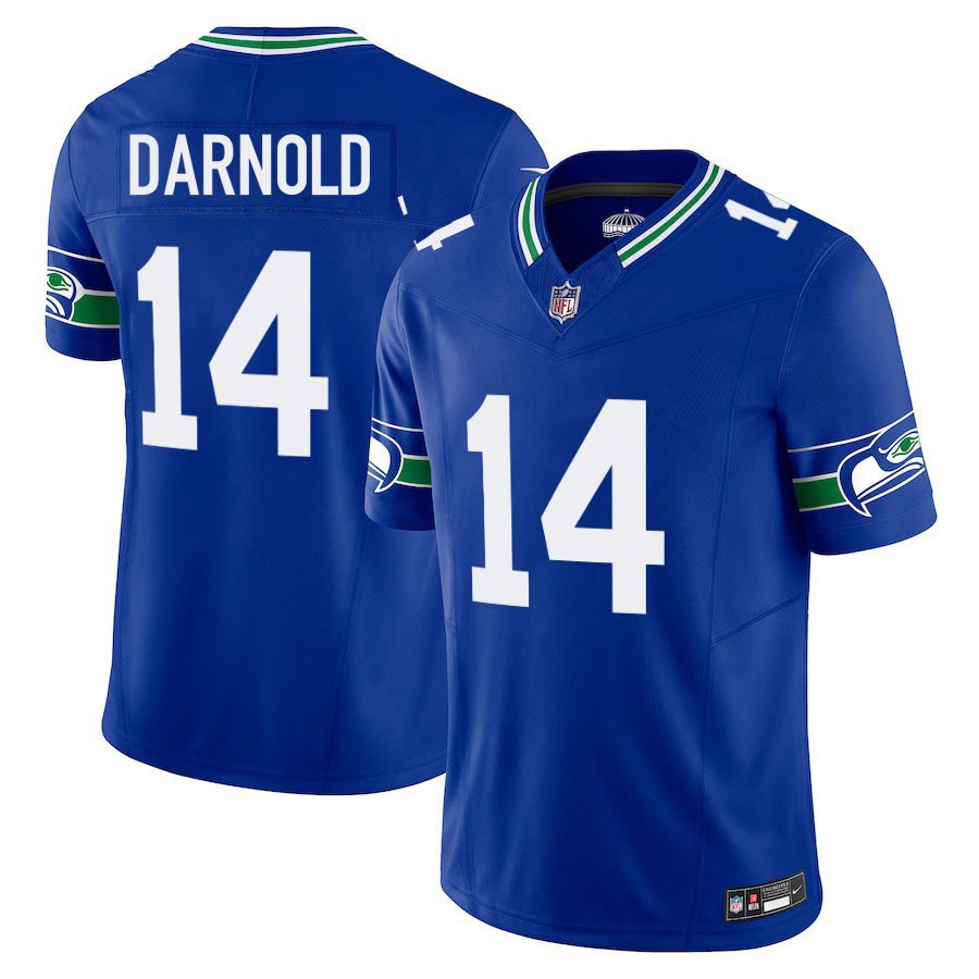 Seattle Seahawks #14 Sam Darnold Royal Blue Limited Stitched Jersey