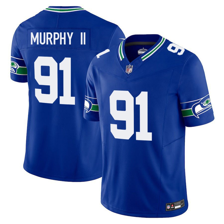 Seattle Seahawks #91 Byron Murphy II Royal Blue Limited Stitched Jersey