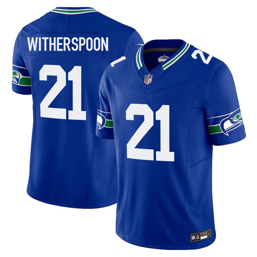 Seattle Seahawks #21 Devon Witherspoon Royal Blue Limited Stitched Jersey