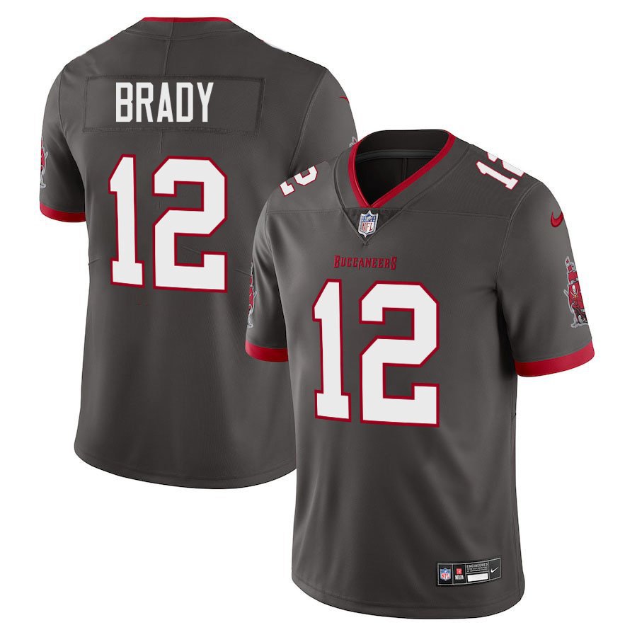Tampa Bay Buccaneers #12 Tom Brady Grey Limited Stitched Jersey