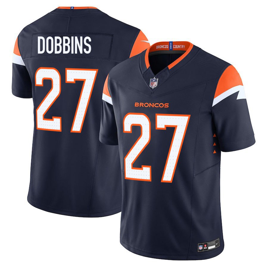 Denver Broncos #27 J.K. Dobbins Navy Limited Stitched Jersey